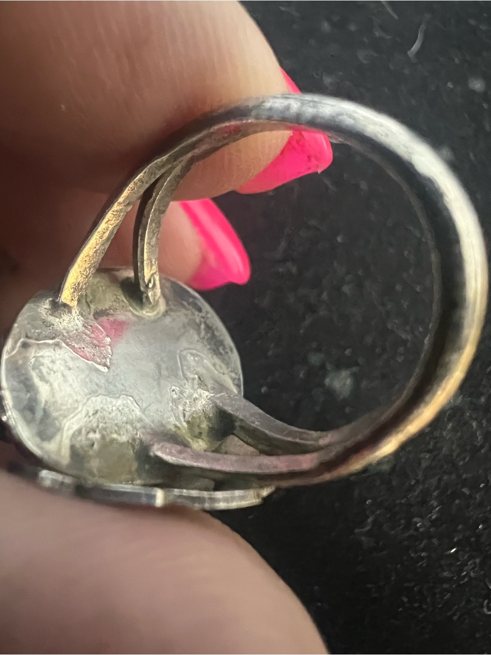 925 STERLING SILVER NATIVE TURQUOISE RING.  VINTAGE - Picture 5 of 10